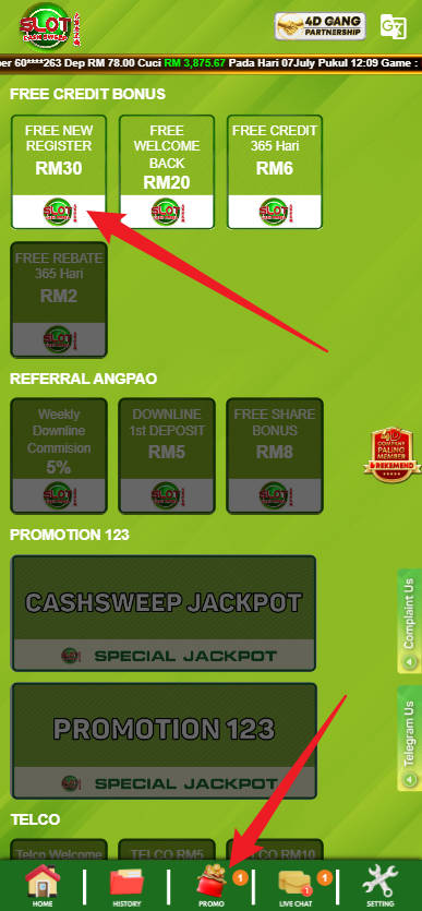 Step 3 - Register at Cashsweep Casino - Free Credit Slot - Part 1
