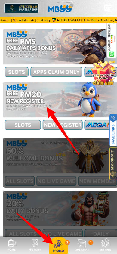 Step 3 - Register at MyBayar99 Casino - Part 1