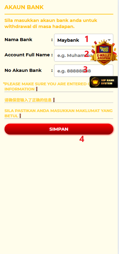Step 2 - Register at Nanas44 Casino - Part 1