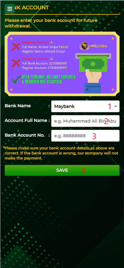 Step 2 - Register at BBCLUBS Casino - Part 1