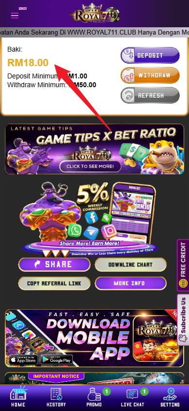 Step 4 - Register at Royal711 Casino - Free Credit 365 - Part 1