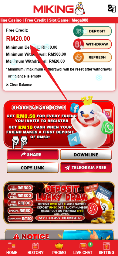 Step 4 - Register at Miking8 Casino - Free Credit Slot - Part 1