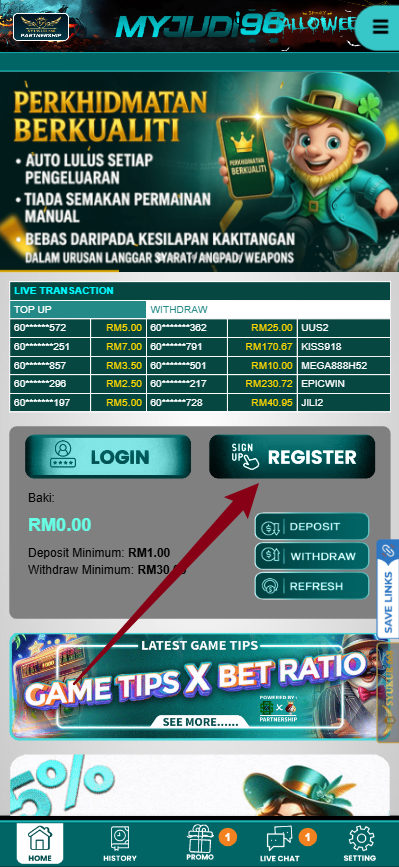 Step 1 - Register at MyJudi96 Casino - Part 1 Step 1 - Register at MyJudi96 Casino - Part 1