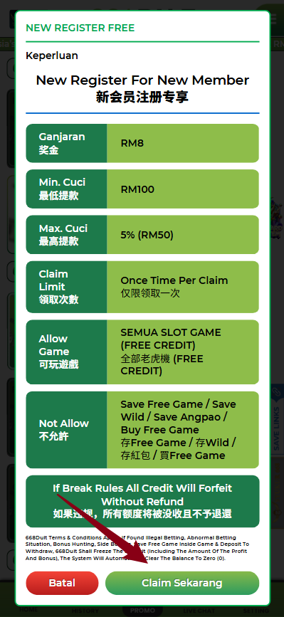 Step 3 - Register at 668Duit Casino - Free Credit Slot - Part 2 Step 3 - Register at 668Duit Casino - Free Credit Slot - Part 2