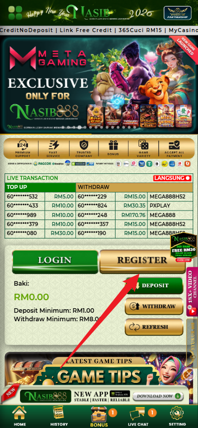 Step 1 - Register at Nasib888 Casino - Part 1 Step 1 - Register at Nasib888 Casino - Part 1