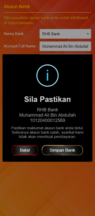 Step 2 - Submit Bank Account Details Big Boss Judi (Part 2) Step 2 - Submit Bank Account Details Big Boss Judi (Part 2)