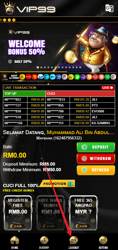 Step 3 - Register at vip99 Casino (part 1) Step 3 - Register at vip99 Casino (part 1)