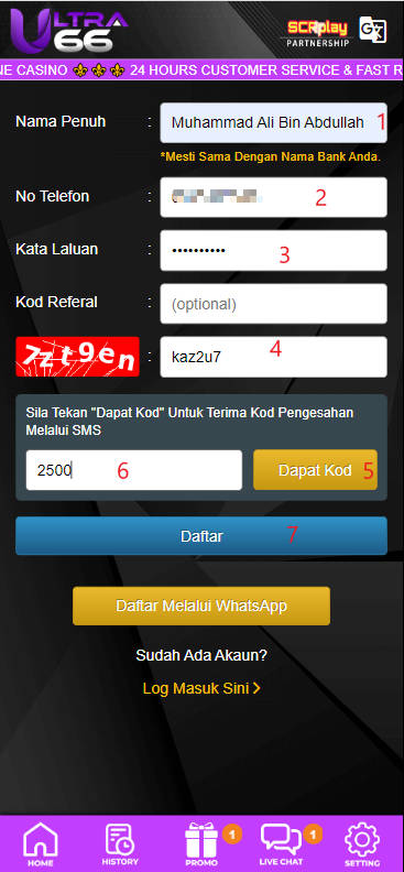 Step 1 - Register at Ultra66 Casino - Part 2 Step 1 - Register at Ultra66 Casino - Part 2