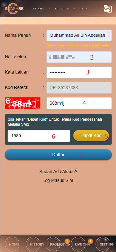 Step 1 - Register at i1Cash88 Casino - Part 2 Step 1 - Register at i1Cash88 Casino - Part 2