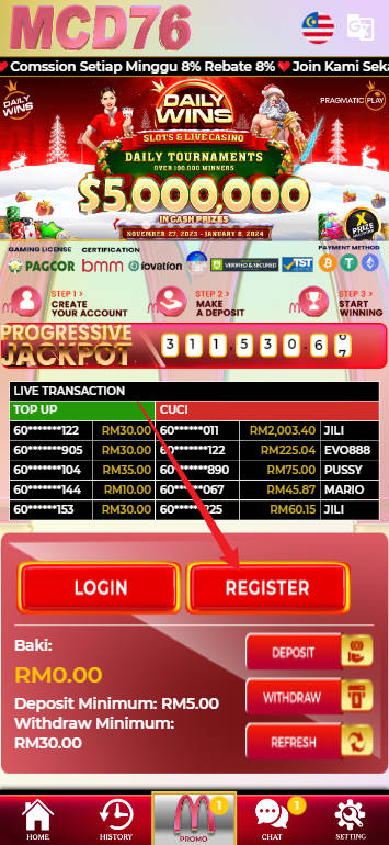 Step 1 - Register at MCD76 Casino - Part 1 Step 1 - Register at MCD76 Casino - Part 1