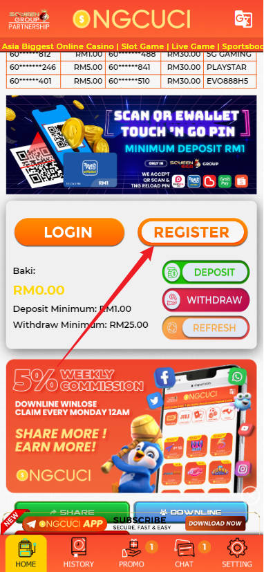 Step 1 - Register at OngCuci Casino - Part 1 Step 1 - Register at OngCuci Casino - Part 1