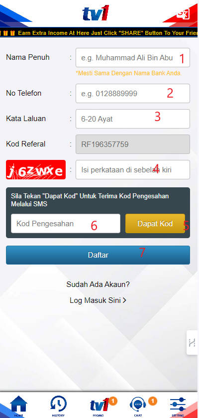 Step 1 - Register at TV1 Casino - Part 2 Step 1 - Register at TV1 Casino - Part 2