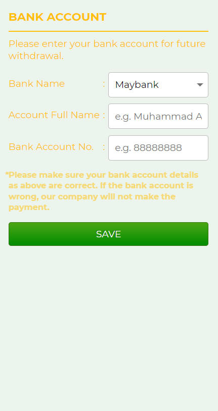 Step 2 - Fill in your bank account details at Cuci21 Casino - Part 1 Step 2 - Fill in your bank account details at Cuci21 Casino - Part 1