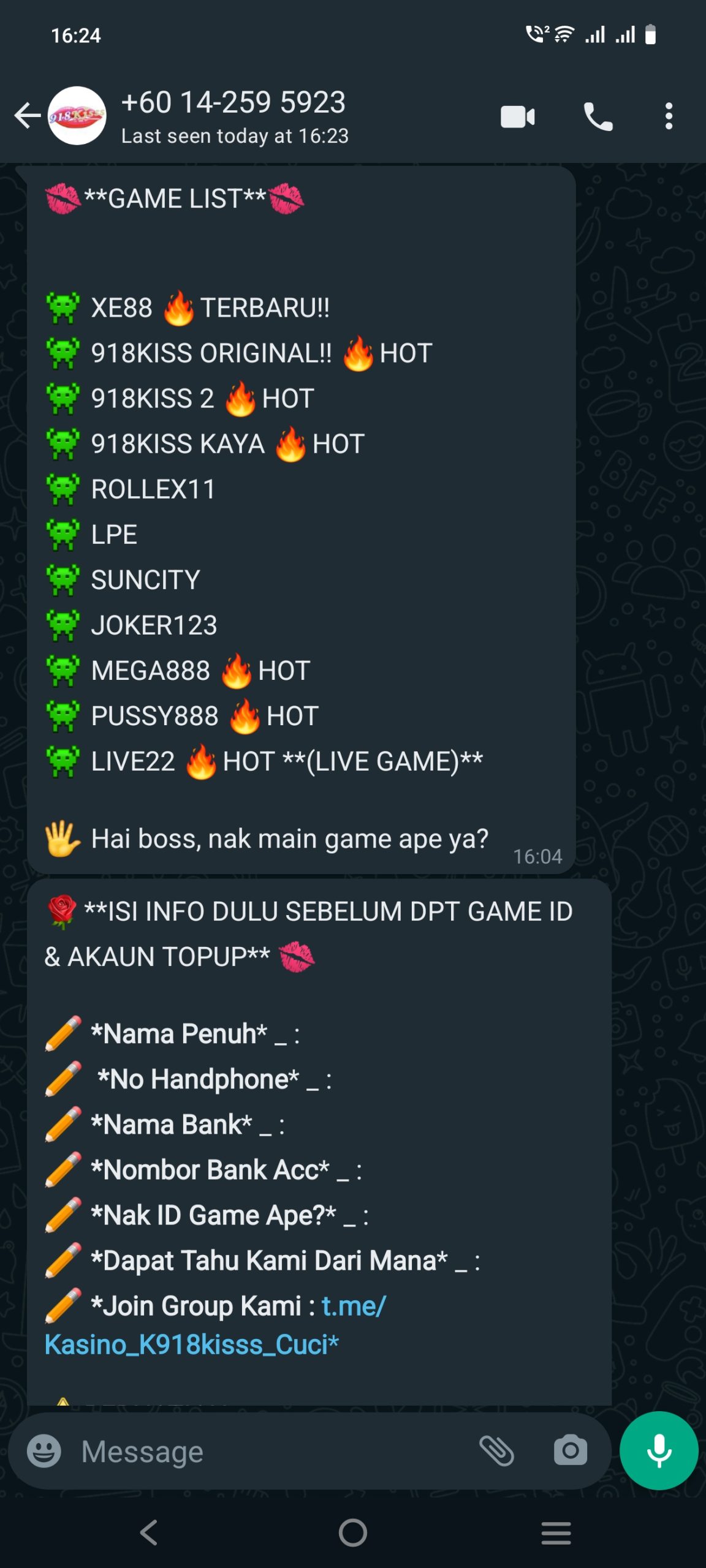 Step 2 - Register an account with 918KISS WhatsApp Support Step 2 - Register an account with 918KISS WhatsApp Support