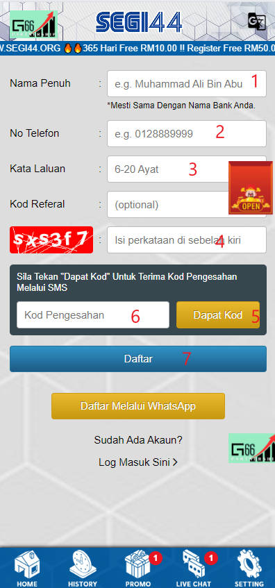 Step 1 - Register at SEGI44 Casino - Part 2 Step 1 - Register at SEGI44 Casino - Part 2