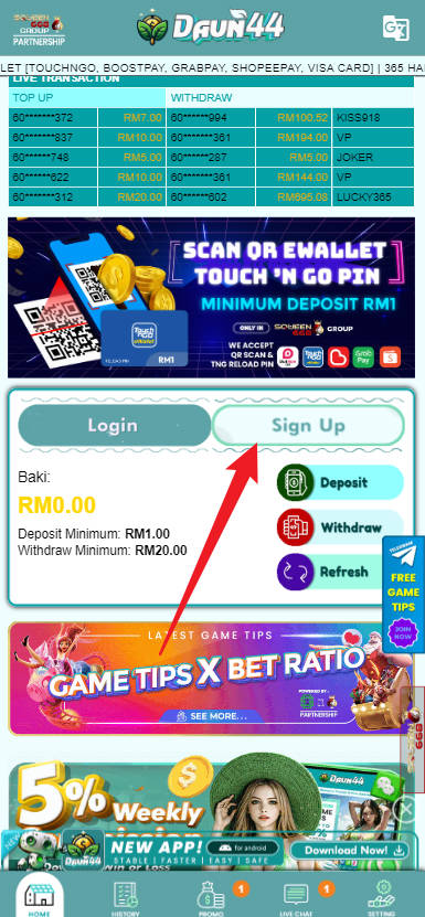 Step 1 - Register at Daun44 Casino - Part 1 Step 1 - Register at Daun44 Casino - Part 1