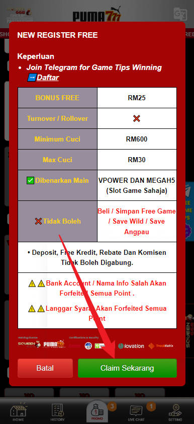 Step 3 - Register at Puma777 Casino - Part 2 Step 3 - Register at Puma777 Casino - Part 2