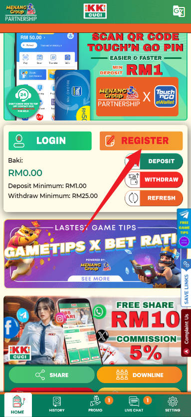 Step 1 - Register at KKCuci Casino - Part 1 Step 1 - Register at KKCuci Casino - Part 1
