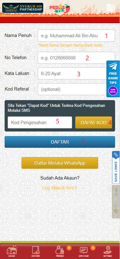 Step 1 - Register at Pedas77 Casino - Part 2 Step 1 - Register at Pedas77 Casino - Part 2