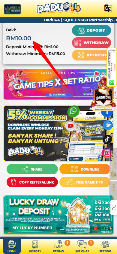 Step 4 - Register at Dadu44 Casino - Free Crdit 365 - Part 1