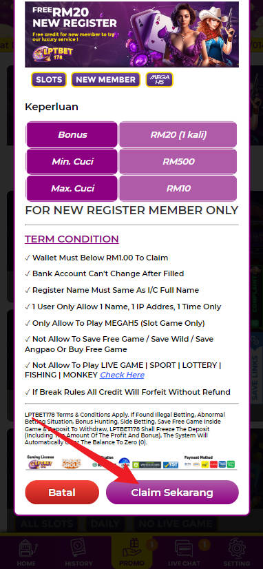 Step 3 - Register at LPTBET178 - Free Credit Slot - Part 2 Step 3 - Register at LPTBET178 - Free Credit Slot - Part 2