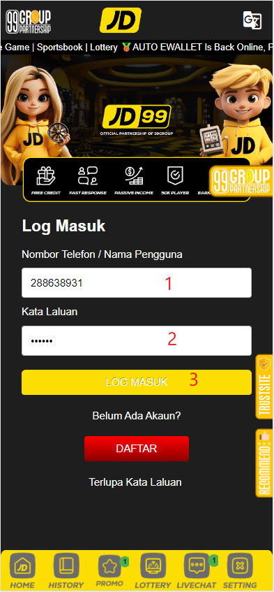 Step 1 - Register at JD99 Casino - Part 3 Step 1 - Register at JD99 Casino - Part 3