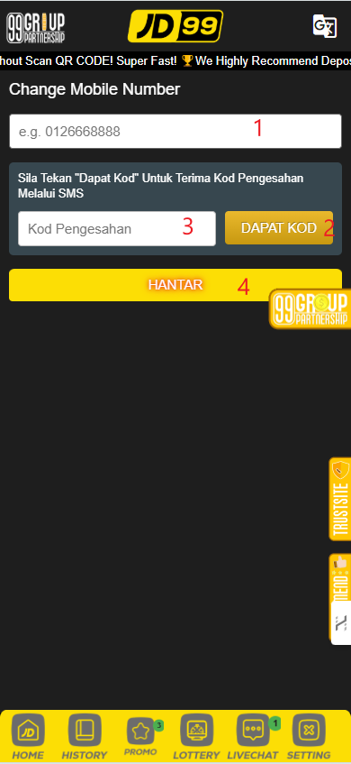 Step 2 - Register at JD99 Casino - Part 1 Step 2 - Register at JD99 Casino - Part 1