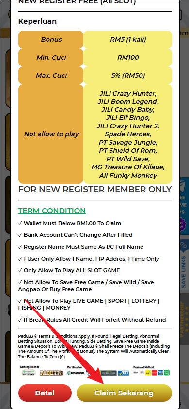 Step 3 - Register at Padu33 Casino - Part 2 Step 3 - Register at Padu33 Casino - Part 2