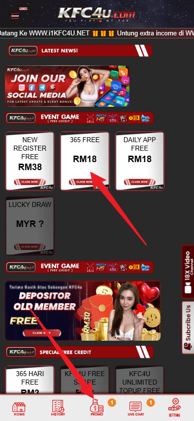 Step 3 - Register at i1KFC4U Casino - Free Credit 365 - Part 1