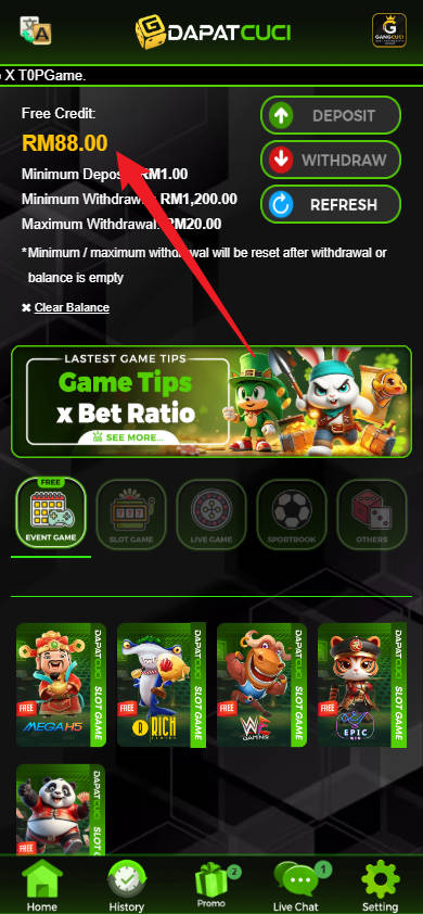 Step 4 - Register at DapatCuci Casino - Part 1