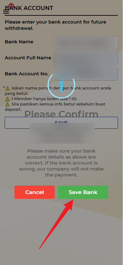 Step 2 - Register at Mahkota8 Casino - Part 2