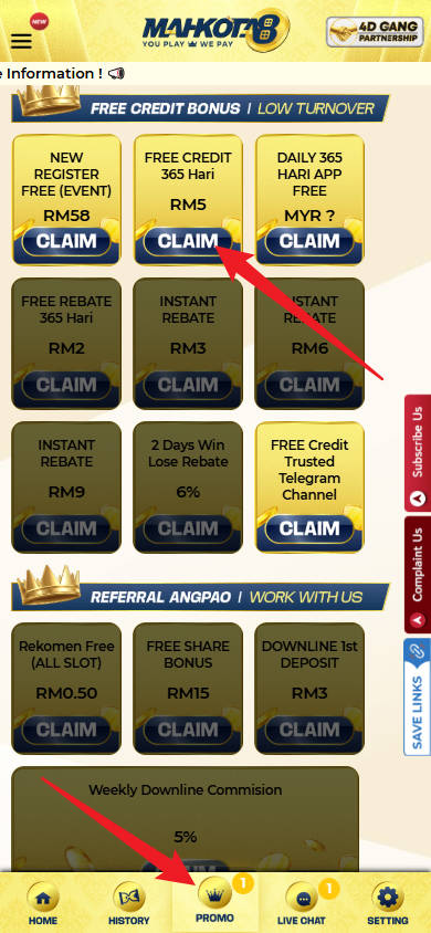 Step 3 - Register at Mahkota8 Casino - Free Credit 365 - Part 1