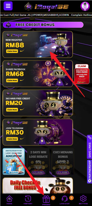 Step 3 - Register at iRoyal88 Casino - Free Credit Slot - Part 1