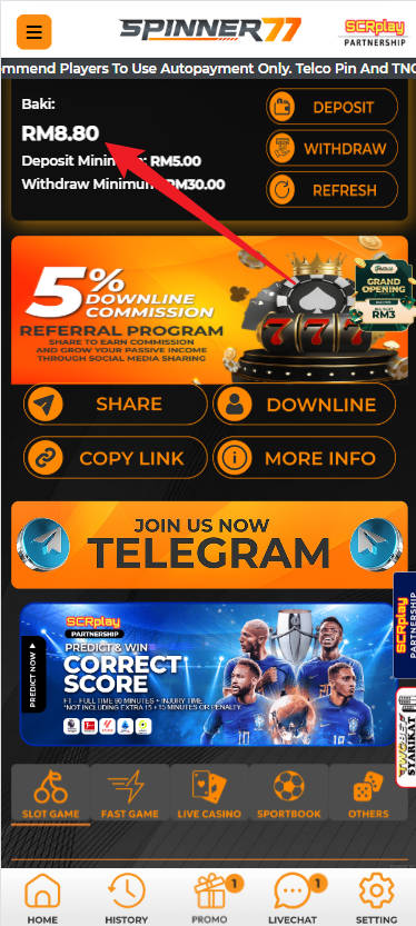 Step 4 - Register at Spinner77 Casino - Free Credit 365 - Part 1