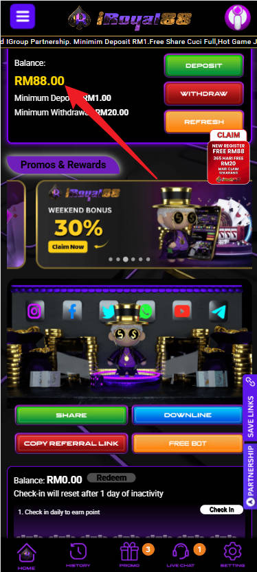 Step 4 - Register at iRoyal88 Casino - Free Credit Slot - Part 1