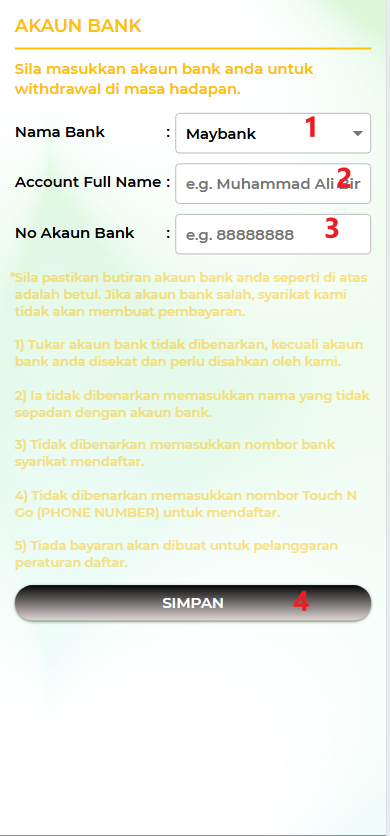 Step 2 - Register at Grab333 Casino - Part 1