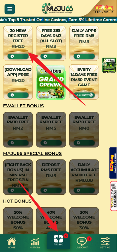 Step 3 - Register at Maju66 Casino - Free Credit Slot - Part 1