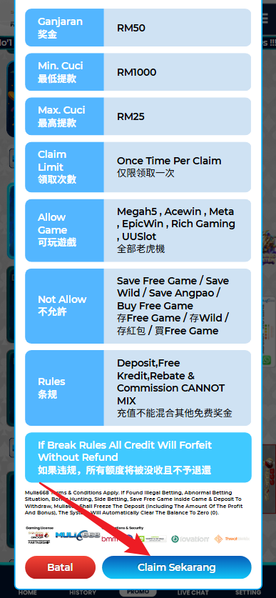 Step 3 - Register at Mulia668 Casino - Part 2