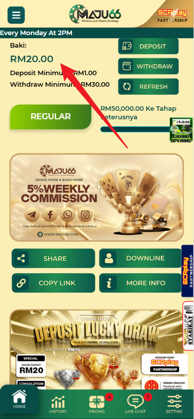 Step 4 - Register at Maju66 Casino - Free Credit Slot - Part 1