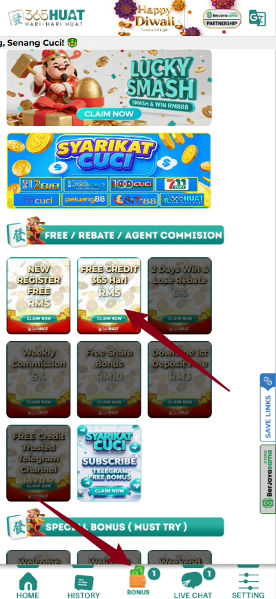 Step 3 - Register at 365Huat Casino - Free Credit 365 - Part 1