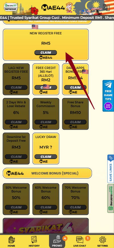 Step 3 - Register at MAE44 Casino - Free Credit Slot - Part 1