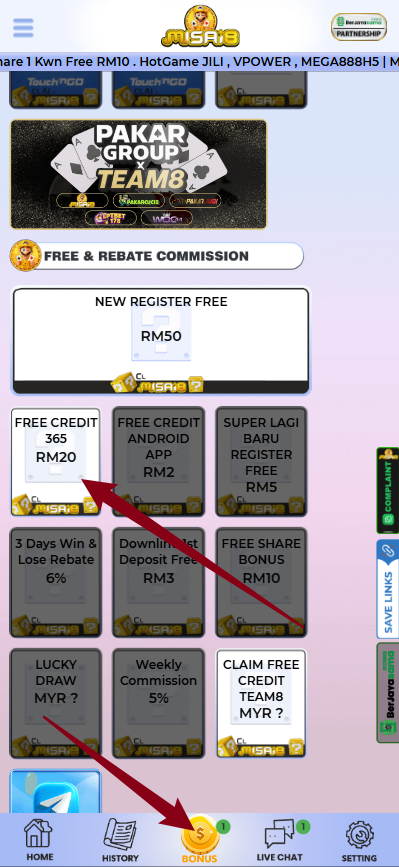 Step 3 - Register at Misai8 Casino - Free Credit 365 - Part 1