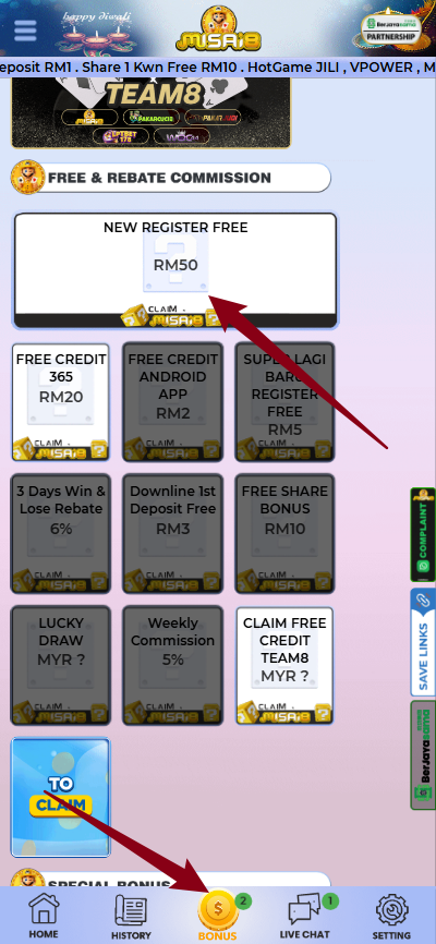 Step 3 - Register at Misai8 Casino - Part 1