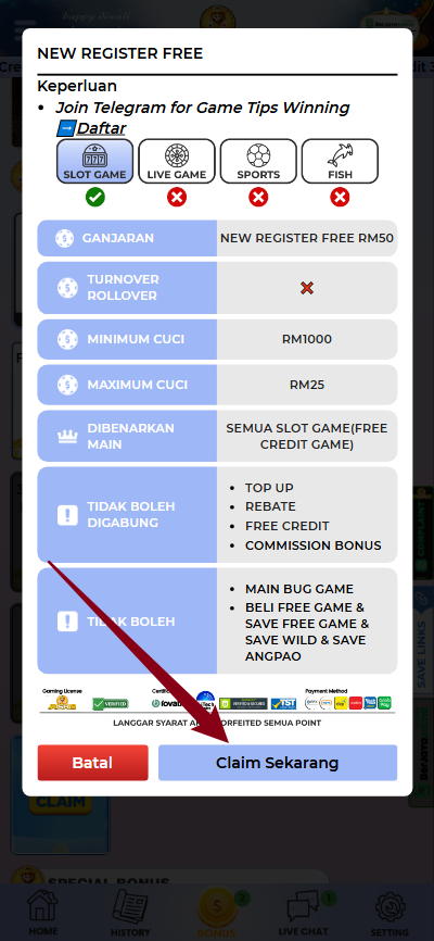 Step 3 - Register at Misai8 Casino - Part 2