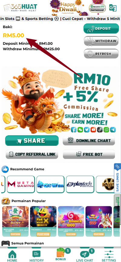 Step 4 - Register at 365Huat Casino - Free Credit 365 - Part 1