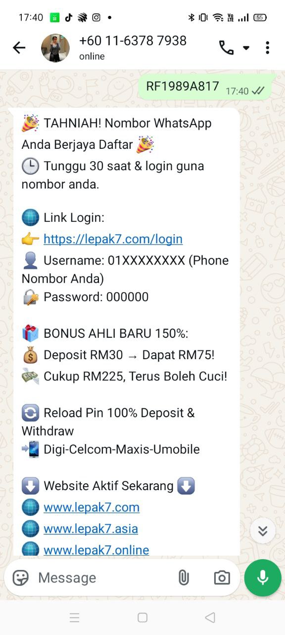 Step 1 - Register at Lepak7 Casino - Part 2