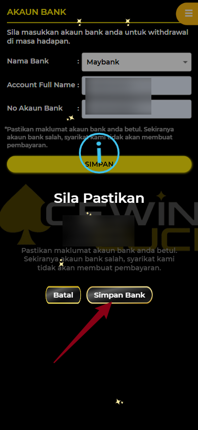 Step 2 - Register at AcewinCuci Casino - Part 2