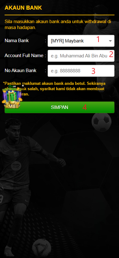 Step 2 - Register at Sepak888 Casino - Part 1