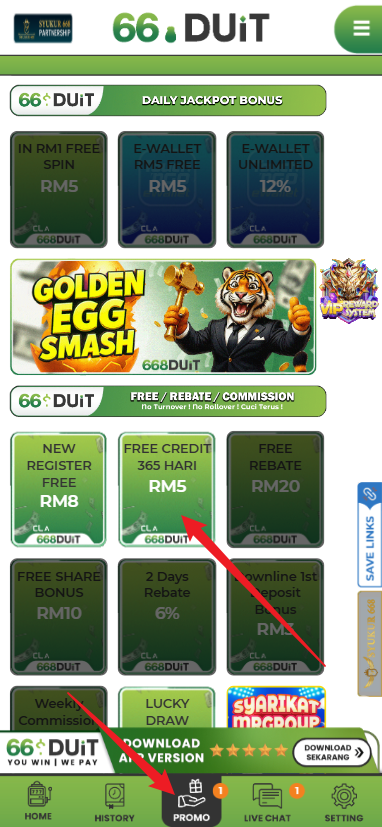 Step 3 - Register at 668Duit Casino - Free Credit 365 - Part 1