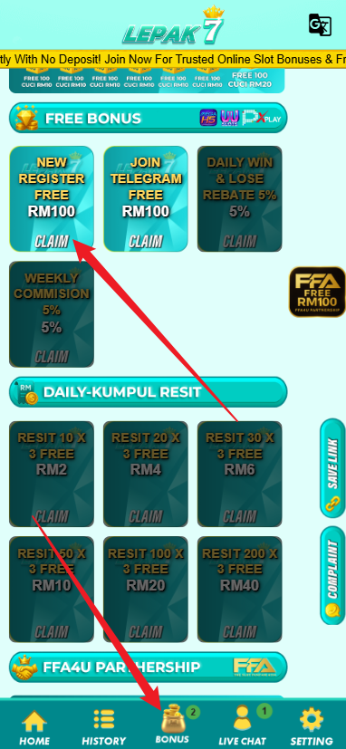 Step 3 - Register at Lepak7 Casino - Part 1